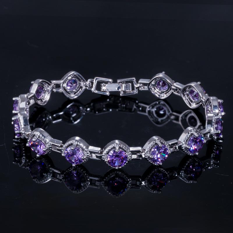 Super Flash Zircon Bracelet, Simple And Popular Temperament, Women'S Hand Jewelry, Multi-Color Optional