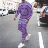 Abstract Vortex Pattern T-Shirts Sets Male 3D Print Unisex Long Sleeve T shirt Pants Suits Casual Men's Clothing 2Pcs Jogger Set