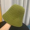 Wind Dome Solid Color Knitted Bucket Hat Autumn and Winter New Bucket Hat Women's Sunscreen Face Cover Basin Hat