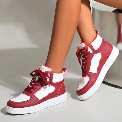 Fashion Design High Top Sneakers Women Autumn New Lace Up Platform Sneaker Shoes Woman Lightweight Non-Slip Sport Shoes Size 42
