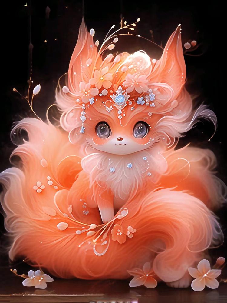 5D Diamond Painting Nine Tailed Little Fox Full Square/Round Diamond Embroidery Set Animal Landscape Mosaic Home Diamond Artist