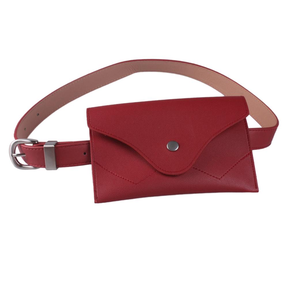 Shoulder Bag Waist Band Mini PU Leather Women Clothing Accessory - Black, as described