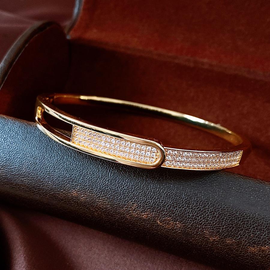 Браслет Zir*****val с гальваническим покрытием из настоящего золота, полый, ретро, изысканный, с темпераментом, легкая роскошь, высококлассные ювелирные изделия для женщин