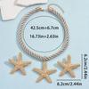 3Pc Summer Ocean Jewelry Set for Women-Starfish Shell Heart Necklace&Earrings,Beach Vacation Party Gift,Dainty Adjustable Chain