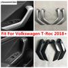 Car Inner Door Armrest Handle Molding Strip Cover Trim Carbon Fiber Interior Accessories For Volkswagen T-Roc T Roc 2018 - 2025