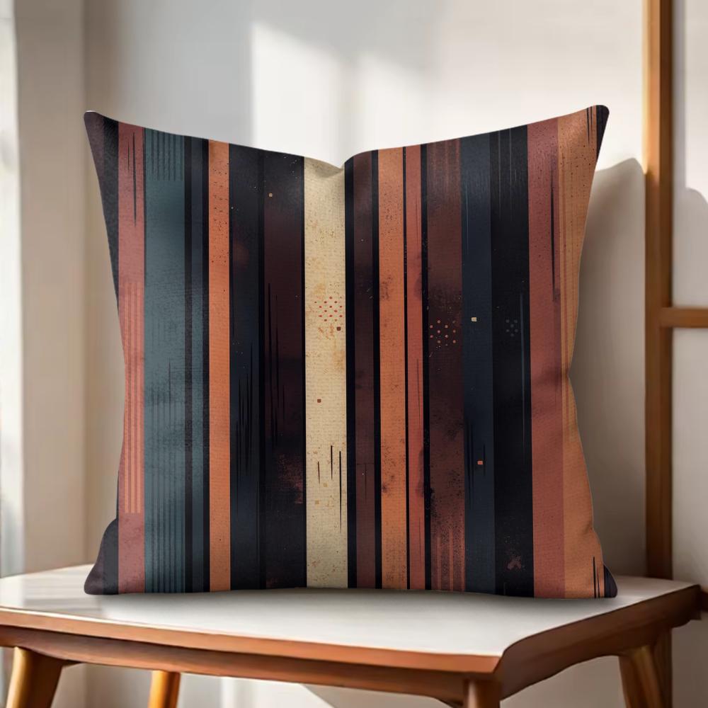 

Classic Striped Cushion Cover Natural Linen Organic Fabric DoubleSided Printing Couch Pillow Covers Home Decor 30x30cm