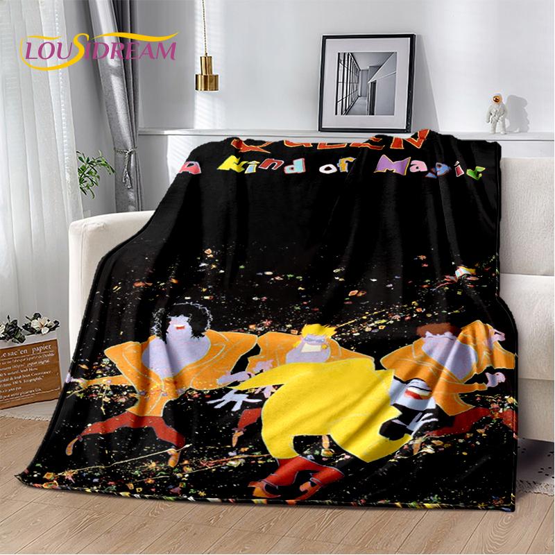 2025 Classics Queen-Rock-Band Freddie Blanket,Soft Throw Blanket for Home Bedroom Bed Sofa Picnic Travel Office Cover Gifts Kids
