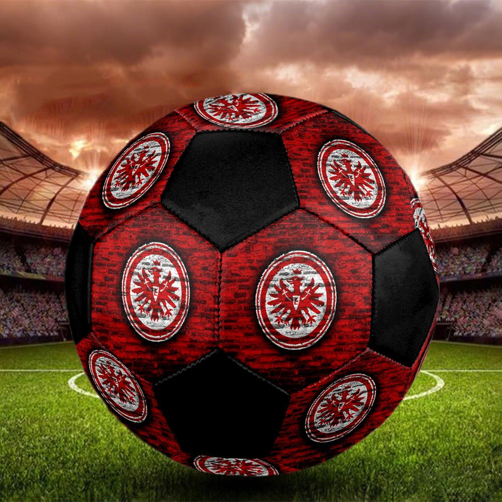 TAGLIA 5 Pallone da Calcio Eintracht Frankfurt Colorato Per Tutte le Età Cucito a Macchina PVC Pronto per la Competizione Resistente Alta Rimbalzabilità