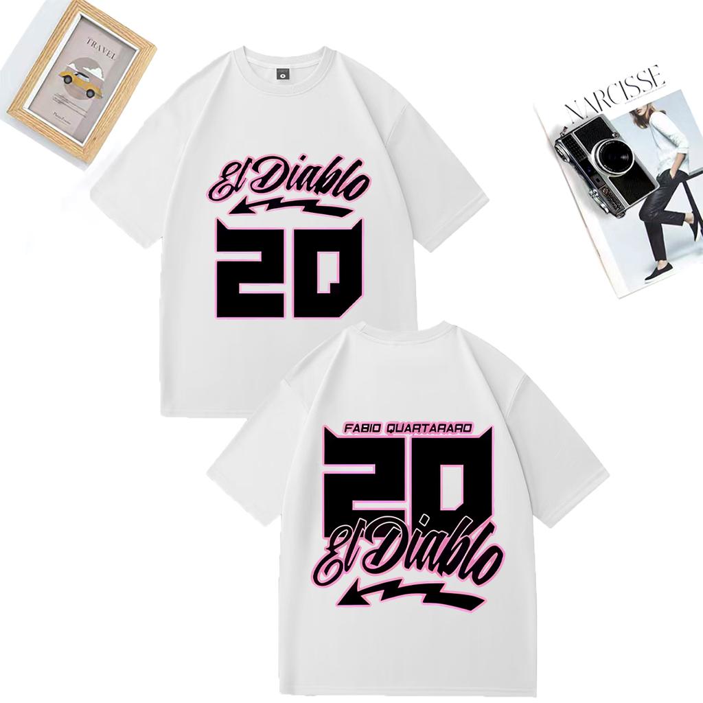 2025 Summer Fabio Quartararo New Graphics 100pure Cotton Printed Tshirt Mens Hip Hop Streetwear Short Sleeve Oversized Unisex