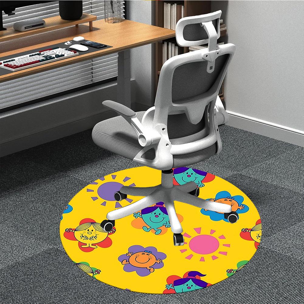 1pc Flower Sun Office Round Area Rug, Under Office Chairs Bedroom Living Room Home Decor, Room Deco, Available in Various Sizes