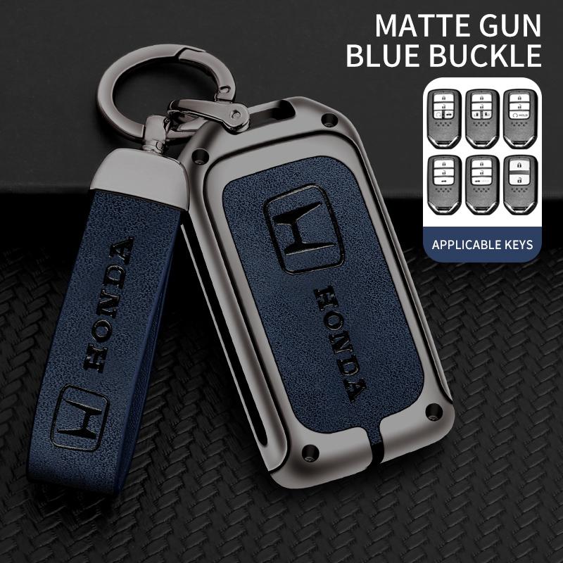 

Alloy Leather Car Smart Remote Key Cover Shell Protector Key Bag Auto Accessories For Honda Vezel City Civic Jazz BRV BR-V HRV