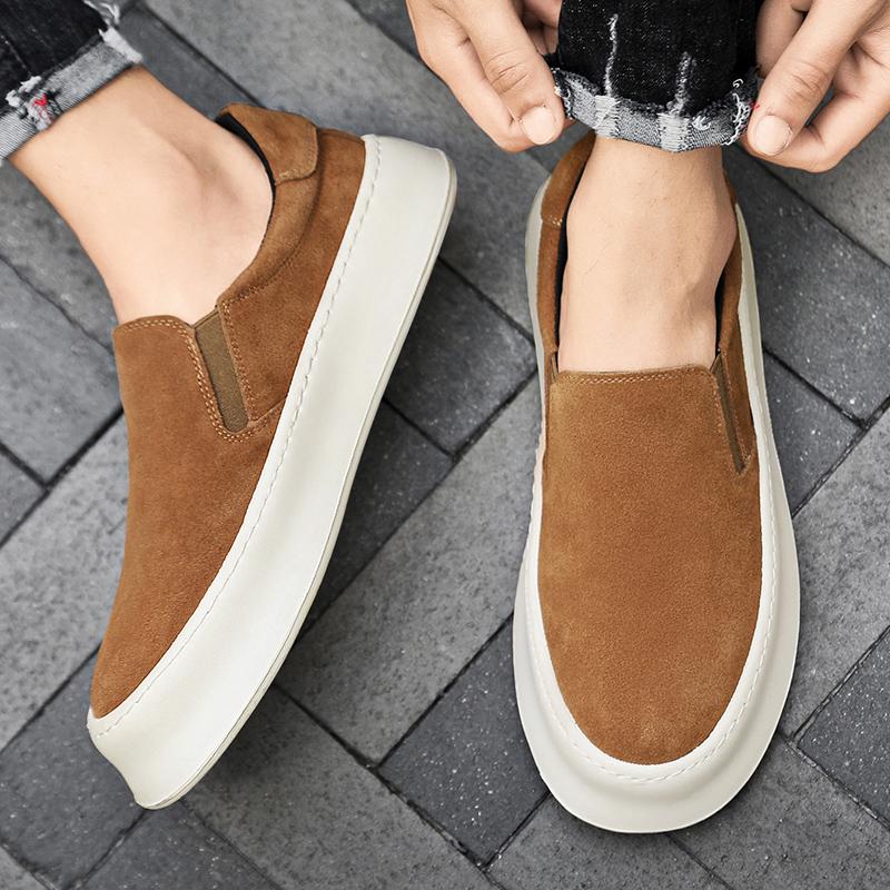 Modne nowe męskie buty na platformie ze sztucznej skóry zamszowej o grubej podeszwie, męskie buty sportowe do chodzenia, obuwie Zapatos Hombre