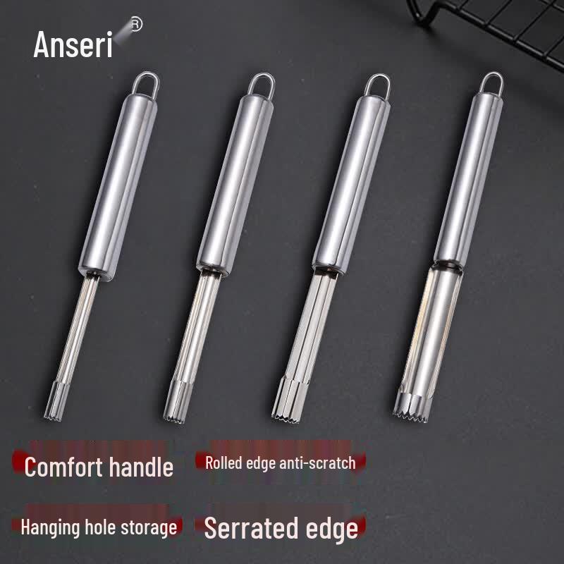 4-Piece Stainless Steel Fruit Corer & Pitter Set