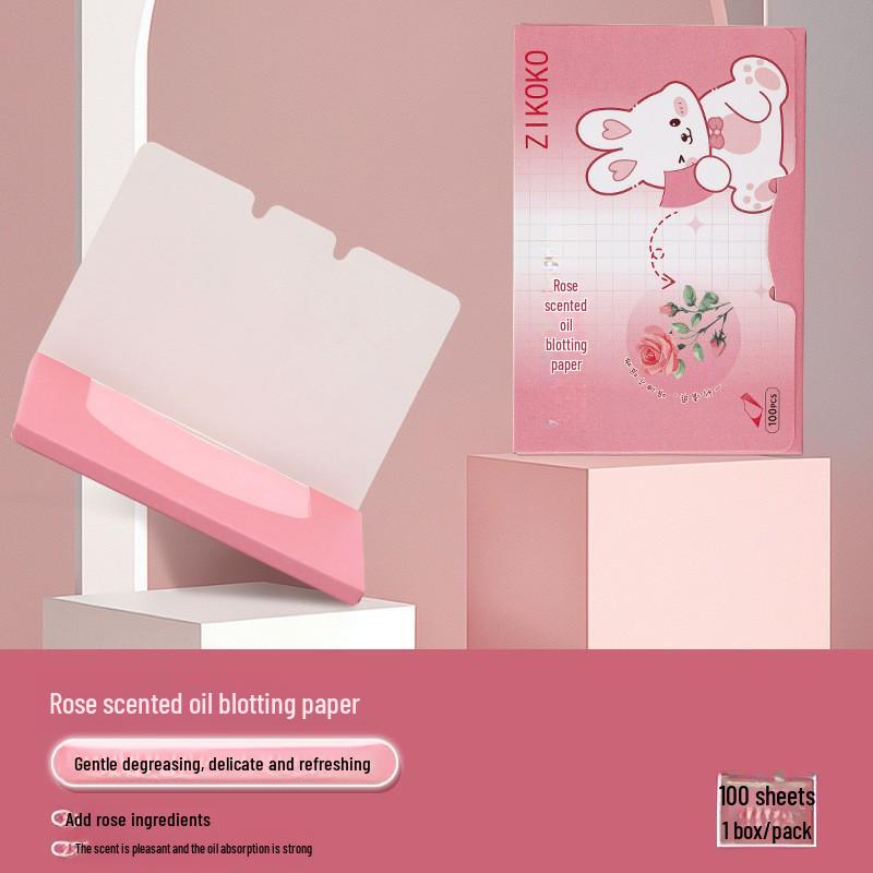 

ZIKOKO Portable Oil-Absorbing Facial Papers - 100 Sheets, Fragrance-Free, Removable Box, Oil-Control