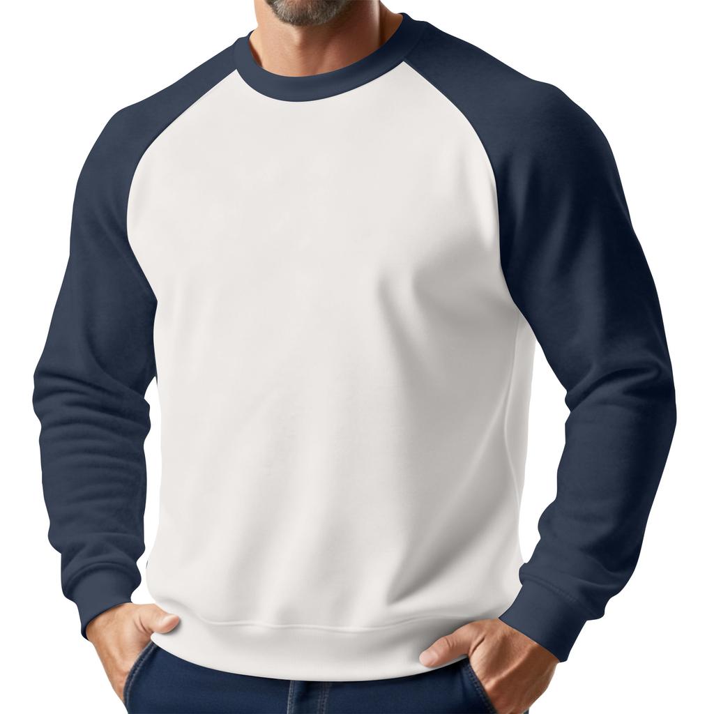 Herren Weihnachts-Raglan-Rundhals-Fleece-Sweatshirt