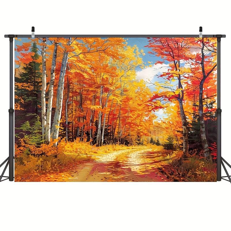 2D Flat Surface 1-piece Autumn Photography Backdrop Suitable for Use In Studios Birthday Parties and Wedding Decorations