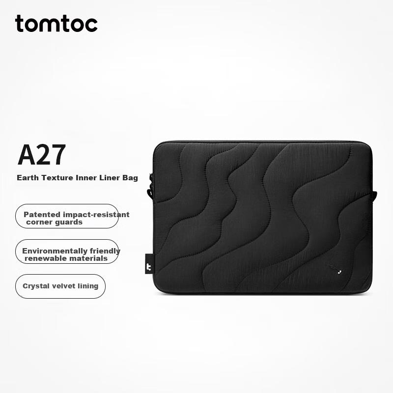 Tomtoc Terra-A27 Laptophoezen-voor 13 Inch MacBook Pro/Air-Zwart-Eco-friendly