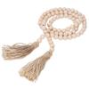 With Tassels Wood Bead Garland 57.87in Boho Wall Hanging Decor Decorative Beads  For Coffee Table