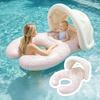 Float Together Baby Seat with Canopy Inflatable Infant Pool Float, Soft Leg Cradles & Headrest Non-Toxic Phthalate-Free PVC