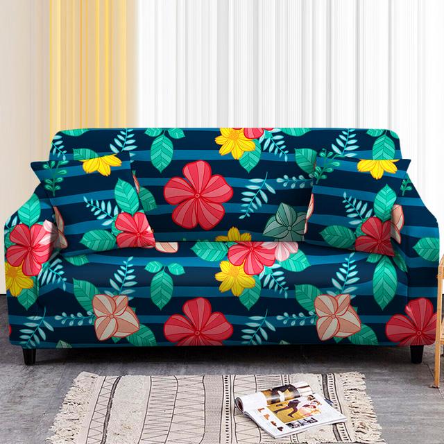 

Эластичный чехол для дивана с цветочным принтом для гостиной, 1/2/3/4-местный эластичный чехол для дивана с цветочным принтом, защитный чехол для дивана, домашний декор 4 seat 235-300cm