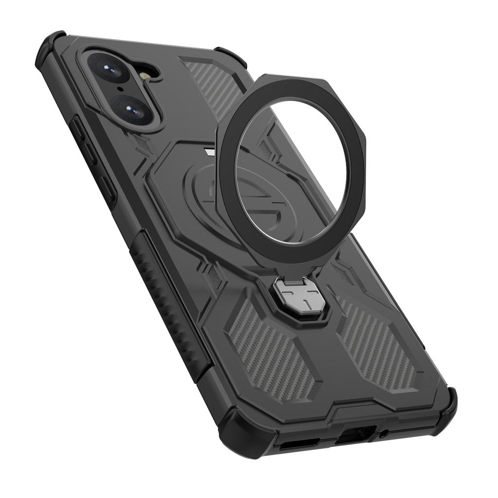 Für OnePlus Nord CE 5G/Ace 5 Racing 5G Magnetische Hülle Drehbarer Metall-Aufsteller PC+TPU Handy-Rückseite