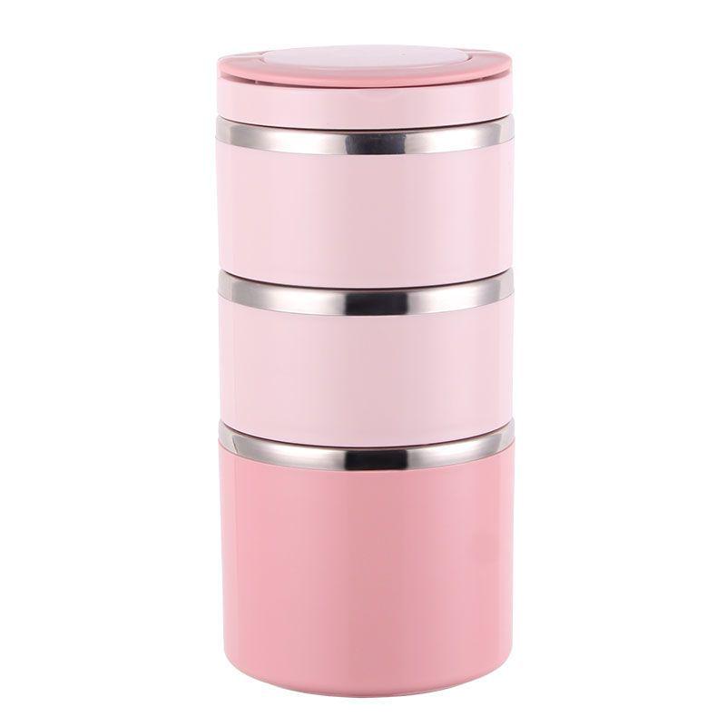 Multi-layer Insulated Stainless Steel Bento Lunch Box with Lid for Students & Office Workers