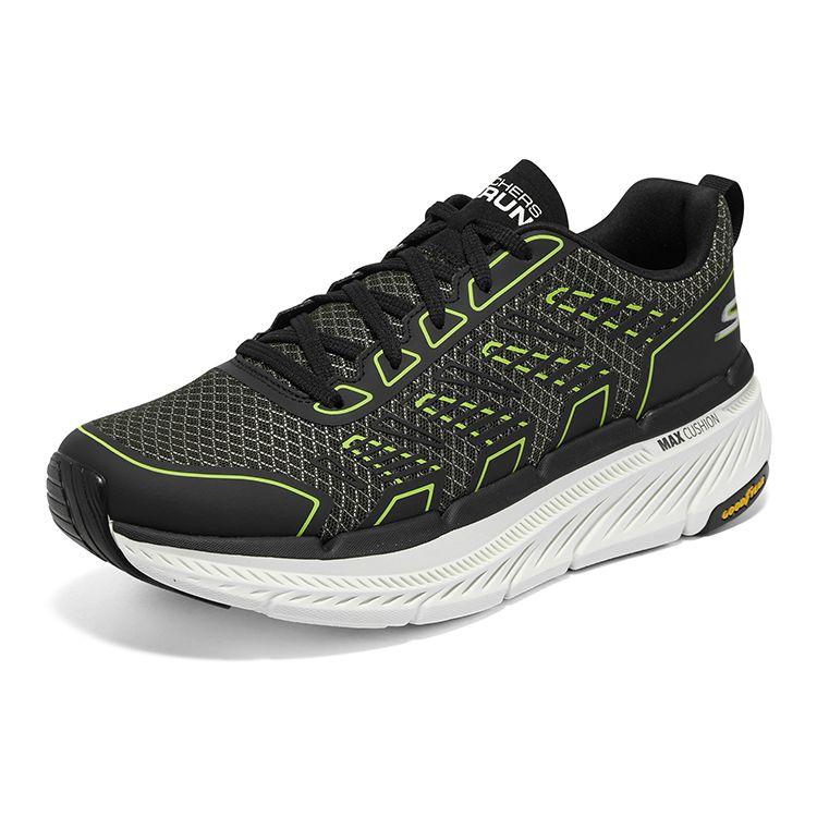 Skechers Max Cushioning Men Olive Black Low Top Running Shoes Comfortable 220825-OLBK