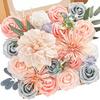 Artificial Flower Combination Box Set, Pink Silk Artificial Rose Bride Bouquet for Outgoing/Indoor DIY Center Piece Flowers for