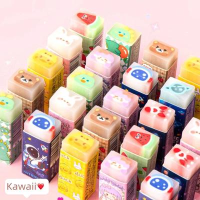2Pieces Cute Eraser for Student Kawaii Cartoon Animal Pencil Eraser Lovely Stationry Durable Eraser Student School Supplies