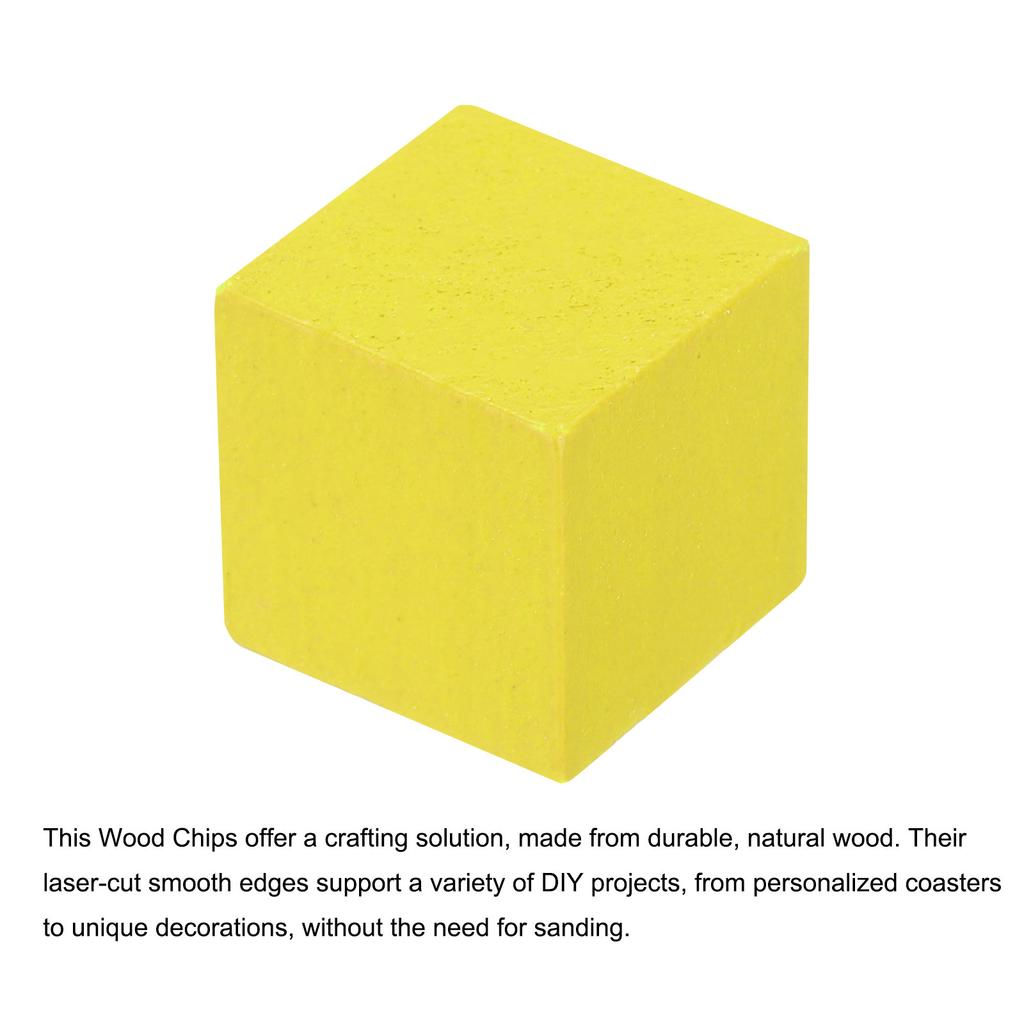 100 Pcs Crafts Wooden Cube Square Natural Solid Wood Crafts Blocks for DIY Projects Puzzle Letters Stamps for Home Decoration