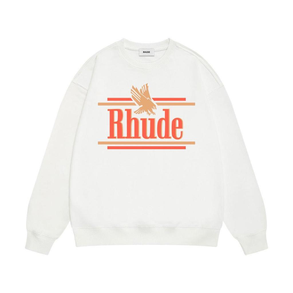 RHUDE Herren Lockerer Baumwoll-Hoodie mit Buchstabenprint - Europäischer & Amerikanischer Trend