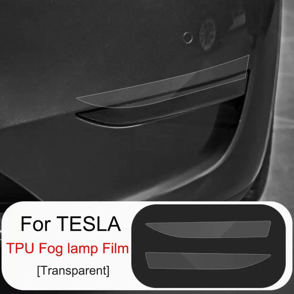 Headlight Color Changing Films for Tesla Model 3/Y 2017- Foglamp TPU Transparent Protective Film Headlamp Black Cover Film