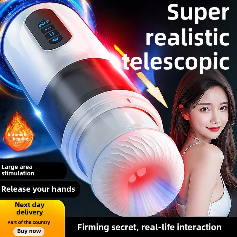 Telescopic Airplane Cup Sucking Heating Voice Male Electric Masturbator Sex Toys Sex Toys Foreign Trade