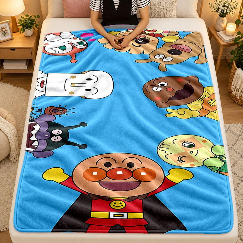 Flannel BlanketAnpanman Warm Soft Throw Blanket for Indoor Sofa Bed Living Room Use