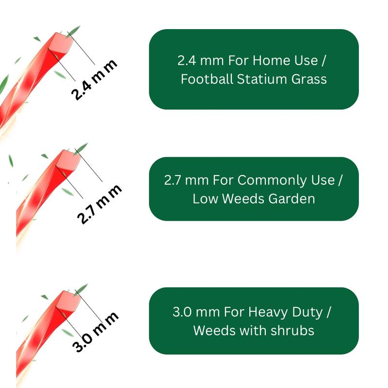 15m*2.4mm/2.7mm/3mm Mowing Nylon Grass Trimmer Rope Brush Cutter Strimmer Line Mowing Wire Lawn Mower Accessory