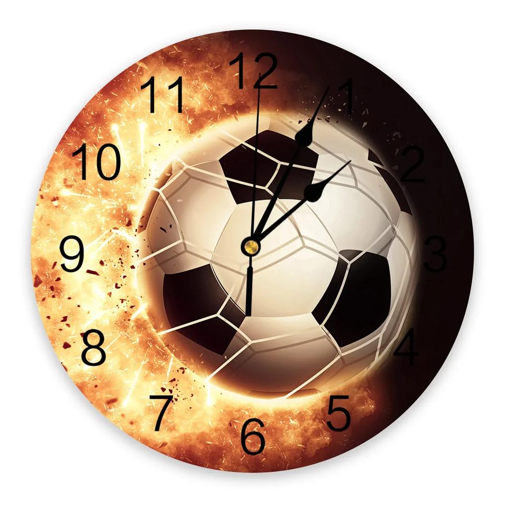 Sky Grass Football Clock Living Room Home Decor Large Round Wall Clock Mute Quartz Table Clock Bedroom Decoration Wall WatG6A9Q7