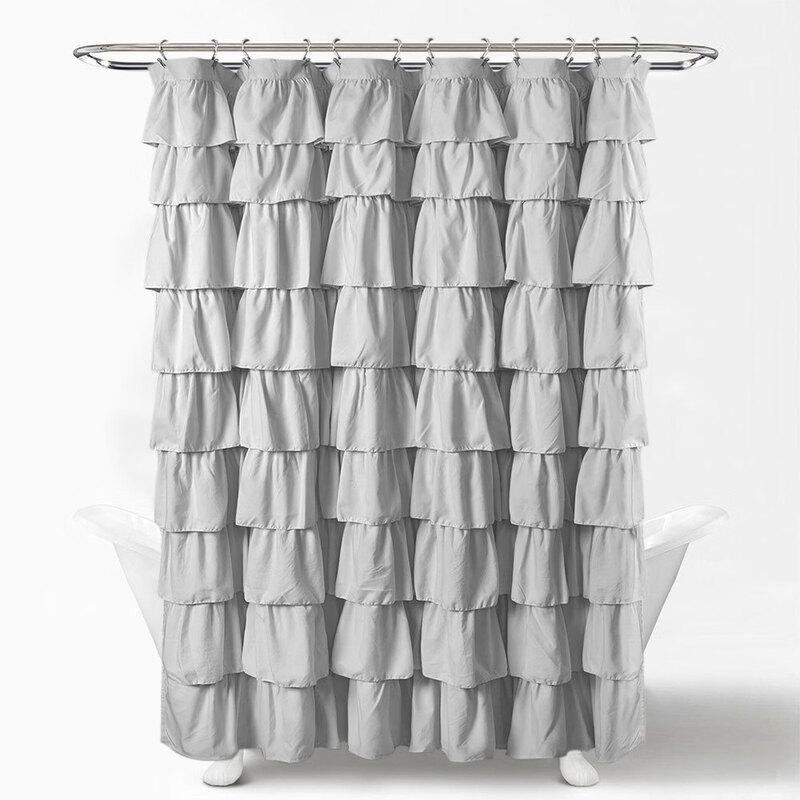 LISM Floral Lace Shower Curtain
