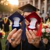 Velvet-Lined Graduation Cap Jewelry Box Phd Cap-Shaped Graduation Ring Box  Presentation Box