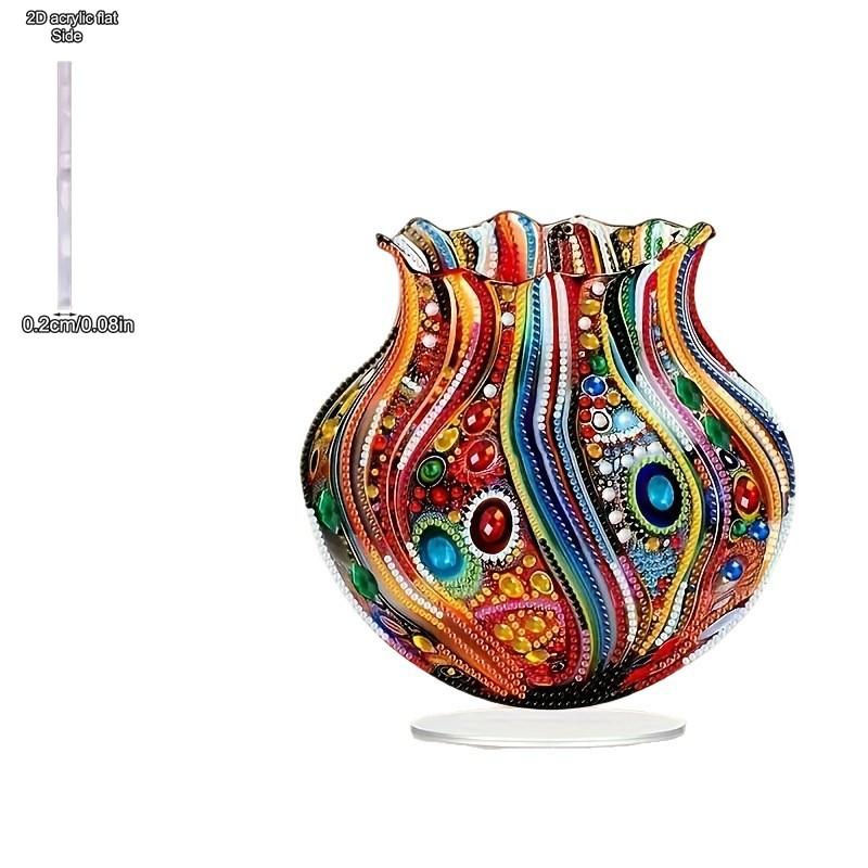 Acrylic Special Shape Diamond Gem Art Vase, Four Seasons Decoration, Novelty Home Decor, Perfect Durable for Bedroom