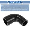 X AUTOHAUX 1 Stück Innendurchmesser 38-51mm/1.50"-2.01" Länge 90 Grad Schwarz Auto Silikonschlauch