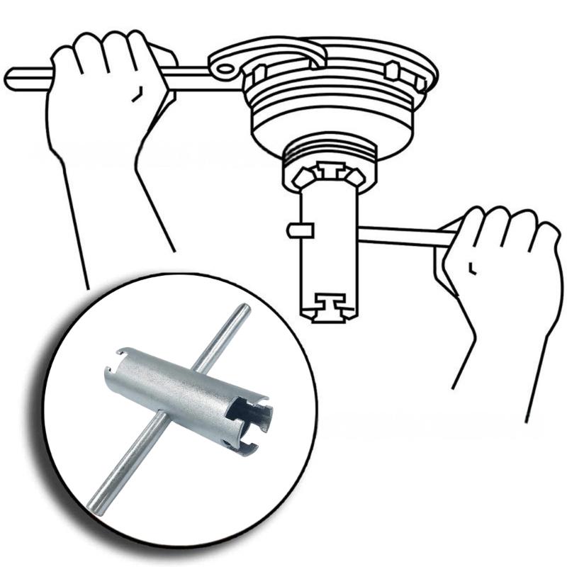 Double Ended Basket Strainer Wrench Mechanical Manual Plumbing Repair Tool For Bathtub Drain Bathroom Maintenance
