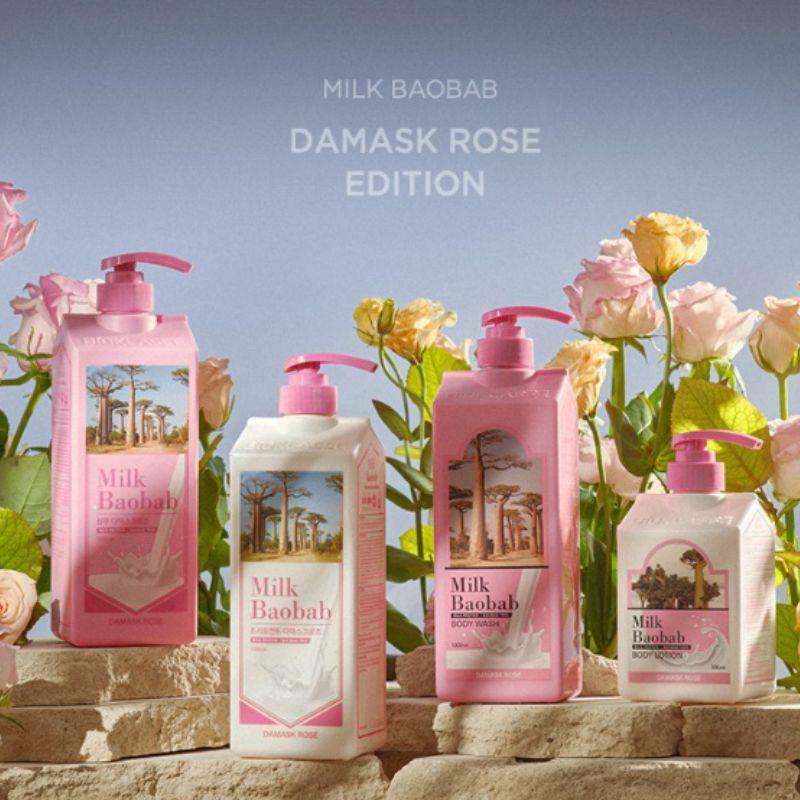 Milk Baobab Body Lotion Damask Rose 500ml – Moisturizing Rose Scent Body Lotion