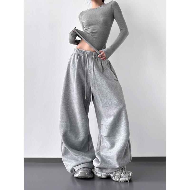 Calças de Moletom Casuais Novas de Outono para Mulheres Altas High Street Calças de Jazz Dança Macias Macacão Esportivo