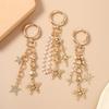 Cute Alloy Star Keychain Handmade Beaded Key Ring Pendants for Women Girls Handbag Decor DIY Key Chain Jewelry Gifts