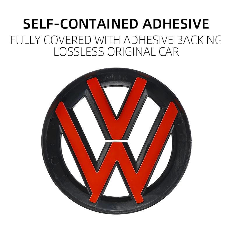 2pcs/pair For VW Volkswagen POLO 2011-2020 Car logo stickers 123mm Front Grille Center Badge 113mm Rear Trunk Emblem ze8