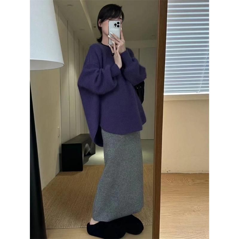 Loose Mid-length Sweater Pullover Top