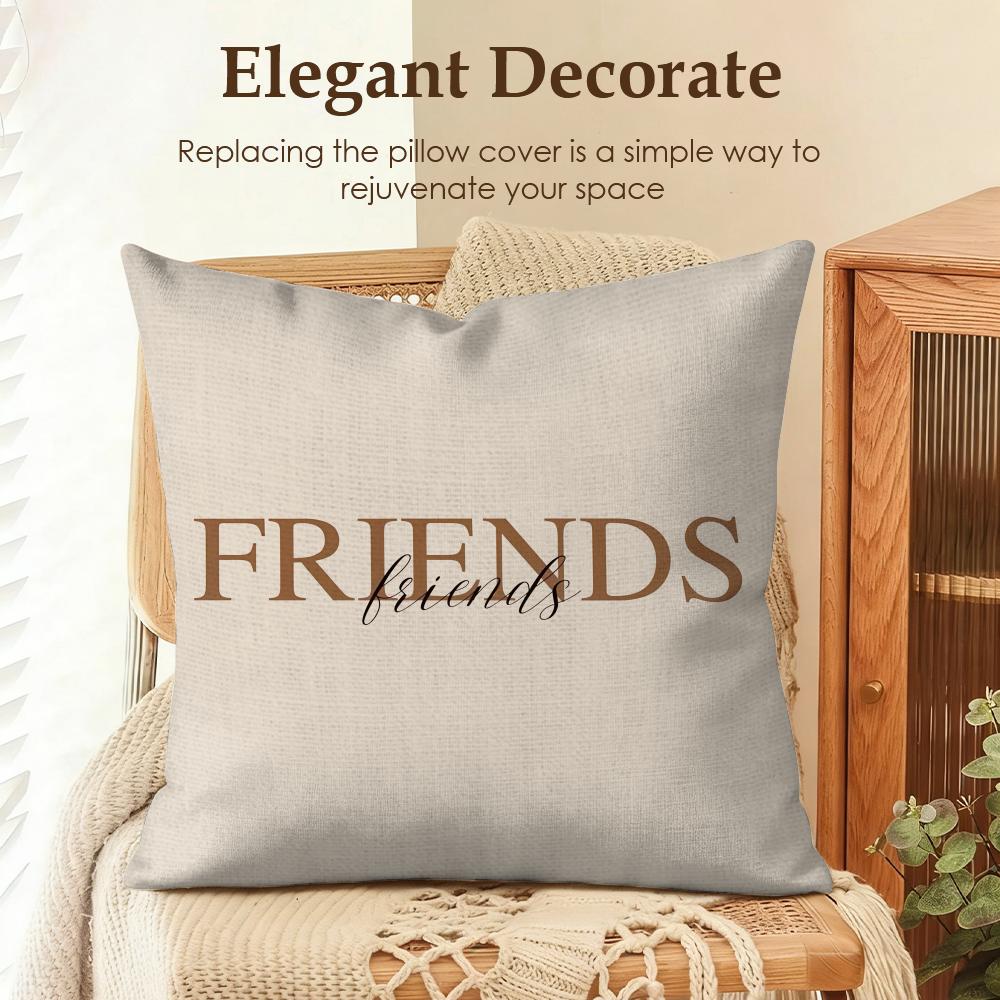 Simplicity Fashion Text Love Cushion Cover Natural Linen Organic Fabric Double-Sided Printing Sofa Home Decor Gift Pillow Case