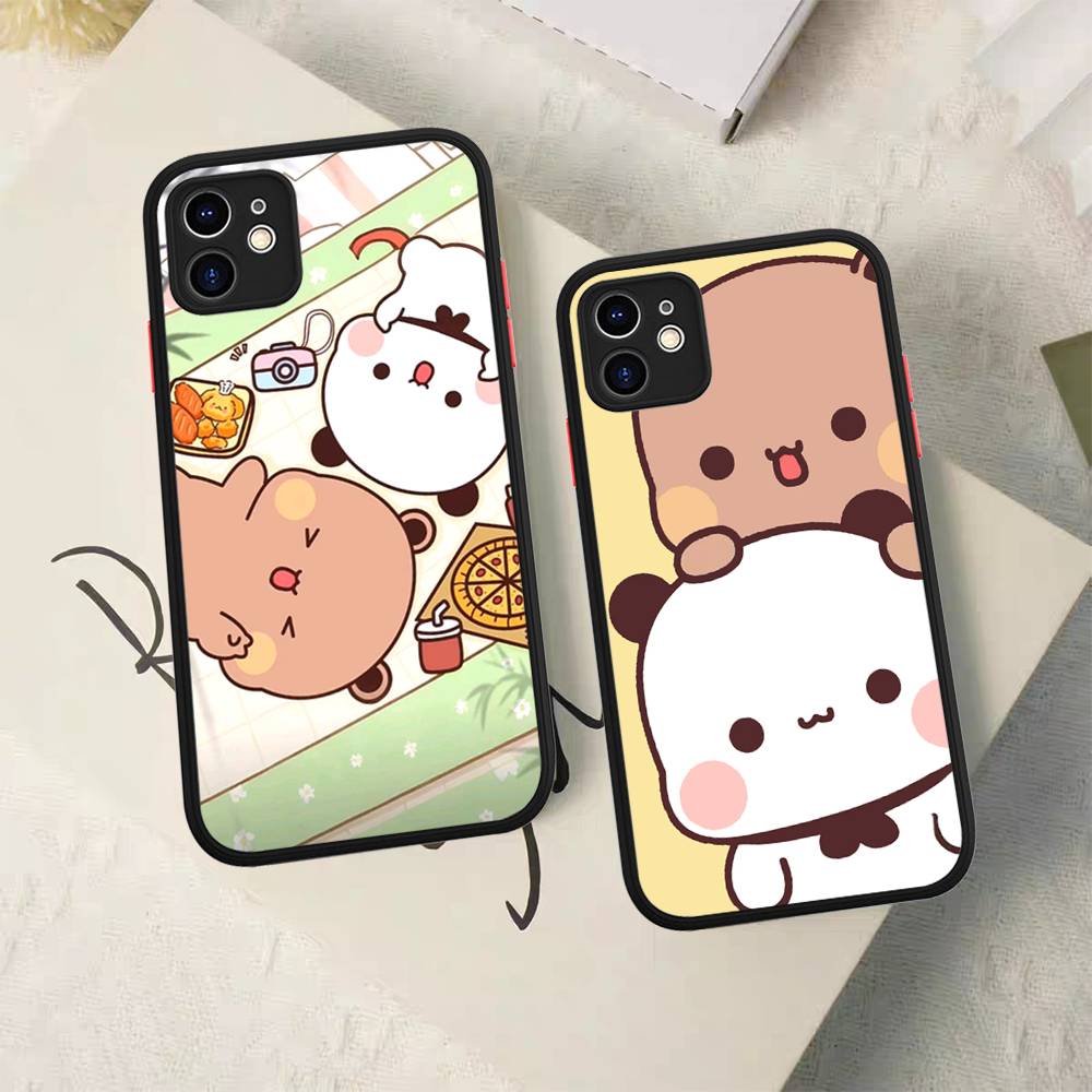 Custodia per Telefono con Personaggi Bubu e Dudu Per IPhone 16e 16 15 14 13 12 11 Pro Max X XS Max Plus Opaca Trasparente