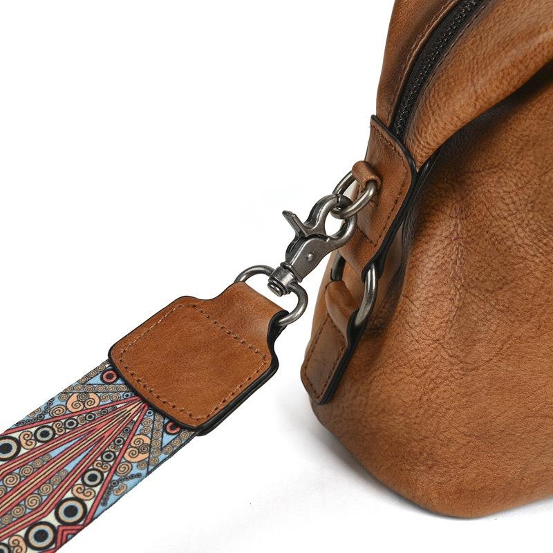 Johnature Retro Women's Bag Genuine Leather Large Capacity Handbag Soft Cowhide Versatile Shoulder Bag