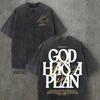 2026 New God Has His Own Plan Retro Christianstyle Pattern Tshirt Black Pure Cotton Mens Summer Streetwear
